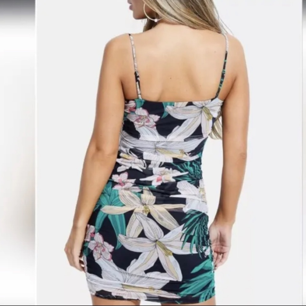 Guess Floral Ruched Dress Size Small - Picture 2 of 3